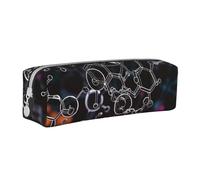 LRHCNZDCP Trousse à crayons en cuir imprimée 3D avec illustration abstraite, science, chimie, jolie trousse à crayons à fermeture éclair pour l'école et le bureau, blanc, Taille unique, Cartable
