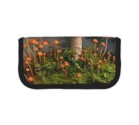 LRHCNZDCP Trousse à crayons en toile avec fermeture éclair Motif champignon sauvage, Noir , Taille unique, Cartable