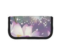 LRHCNZDCP Trousse à crayons en toile avec fermeture éclair Motif fleur de lotus asiatique, Noir , Taille unique, Cartable