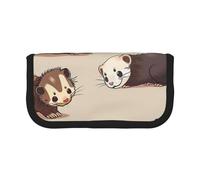 LRHCNZDCP Trousse à crayons en toile avec fermeture éclair Motif furet poilu, Noir , Taille unique, Cartable