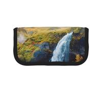 LRHCNZDCP Trousse à crayons en toile imprimée cascade de montagne avec fermeture éclair, Noir , Taille unique, Cartable