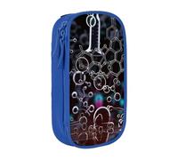 LRHCNZDCP Trousse à crayons imprimée 3D avec illustration abstraite, science, chimie, jolie trousse à crayons pour l'école, le bureau, noir, bleu, Taille unique, Cartable