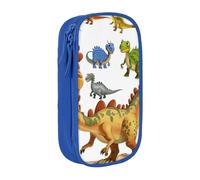 LRHCNZDCP Trousse à crayons imprimée avec des images de dinosaures de dessin animé, jolie trousse à crayons pour l'école, le bureau, noir, bleu, Taille unique, Cartable
