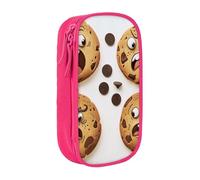 LRHCNZDCP Trousse à crayons imprimée Chip Cookies avec différentes expressions, jolie trousse à crayons pour l'école, le bureau, noir, rose, Taille unique, Cartable