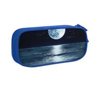 LRHCNZDCP Trousse à crayons imprimée pleine lune dans la nuit - Jolie trousse à crayons pour l'école et le bureau - Noir, bleu, Taille unique, Cartable