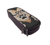 LRHCNZDCP Trousse à crayons mexicaine en cuir avec motif tête de mort - Pour l'école, le bureau, l'université - Pour adultes et garçons et filles, Patte de chien amoureux, Taille unique, Cartable