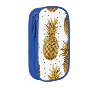 LRHCNZDCP Trousse à crayons noire à paillettes dorées avec imprimé ananas et fruits pour l'école, le bureau, bleu, Taille unique, Cartable