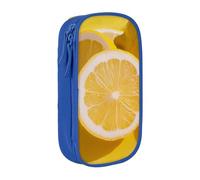 LRHCNZDCP Trousse à crayons noire avec imprimé citron jaune - Jolie trousse à crayons pour l'école et le bureau, bleu, Taille unique, Cartable