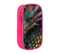 LRHCNZDCP Trousse à crayons noire avec imprimé écailles de dragon - Jolie trousse à crayons pour l'école et le bureau, rose, Taille unique, Cartable