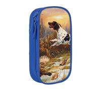 LRHCNZDCP Trousse à crayons noire avec imprimé faisan attrapant un chien - Jolie trousse à crayons pour l'école et le bureau, bleu, Taille unique, Cartable