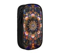LRHCNZDCP Trousse à crayons rectangulaire avec motif mandala pour l'école, le bureau, noir, Noir , Taille unique, Cartable