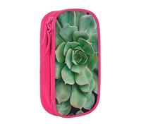 LRHCNZDCP Trousse à crayons verte avec imprimé succulent, noire, jolie trousse à crayons pour l'école et le bureau, rose, Taille unique, Cartable