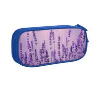 LRHCNZDCP Trousse romantique violette avec imprimé lavande - Jolie trousse à crayons - Pour l'école et le bureau - Noir, bleu, Taille unique, Cartable