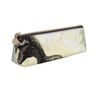 LRHCNZDCP Velociraptor Trousse à crayons en cuir avec fermeture éclair triangulaire pour l'école et le bureau Motif dinosaure, blanc, Taille unique, Cartable