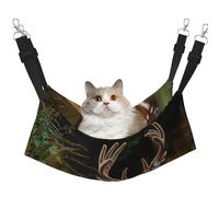 LRHCNZDCP Whitetail Hamac pour chat Motif cerf fauve dans la nature sauvage Lit double couche suspendu pour petit animal de compagnie, taille M