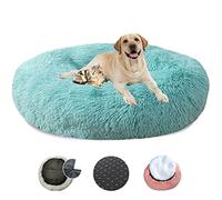 LRHRHR Panier pour Chien Dehoussable, Coussin Chien Anti Stress Lit Moelleux Apaisant Chat Lavable, Coussin Donut pour Chats et Chiens- Emerald Green||Ø70cm/28in