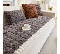 LRIKOEU Housse De Canapé en Peluche Douce à Motif Géométrique Bohème, Housse De Canapé Sectionnelle Douce Et Pelucheuse pour Animaux De Compagnie, Housse De Canap(Size:70x180cm/27.6x70.9,Color:Gris)