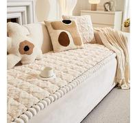 LRIKOEU Housse De Canapé en Peluche Douce à Motif Géométrique Bohème, Housse De Canapé Sectionnelle Douce Et Pelucheuse pour Animaux De Compagnie, Housse De Cana(Size:70x180cm/27.6x70.9,Color:White)