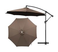 Lrisveana Auvent de Remplacement pour Parasol Brown | Déporté 6/8 Baleines Protection UV Toile De Rechange Rond Bâche pour Parasol en Polyester Imperméable Pour Cour Jardin Plage