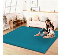 Lrisveana Tapis Corail Velours 2CM Tapis de Jeu Bébé Épais Tapis Antidérapant Mémoire Mousse Moquette Uni pour Enfant Chambre Salon pour Ramper et Jouer 120 x 220 cm