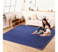 Lrisveana Tapis Corail Velours 2CM Tapis de Jeu Bébé Épais Tapis Antidérapant Mémoire Mousse Moquette Uni pour Enfant Chambre Salon pour Ramper et Jouer 120 x 220 cm