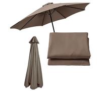 Lrisveana Toile Parasol Remplacement 6/8 Baleines Déporté et Droit Brown | Anti UV Polyester Protection Solaire Installation Facile Design pour Plage Piscine Jardin Terrasse Parasol