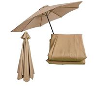 Lrisveana Toile Parasol Remplacement 6/8 Baleines Déporté et Droit Khaki | Anti UV Polyester Protection Solaire Installation Facile Design pour Plage Piscine Jardin Terrasse Parasol