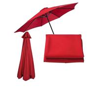 Lrisveana Toile Parasol Remplacement 6/8 Baleines Déporté et Droit Rouge | Anti UV Polyester Protection Solaire Installation Facile Design pour Plage Piscine Jardin Terrasse Parasol