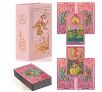 lrjrizzo Cartes de tarot, cartes de tarot avec guide (français non garanti), cartes de tarot étanches en feuille d'or pour débutants, cartes de tarot avec significations sur eux Rider Waite Tarot Deck