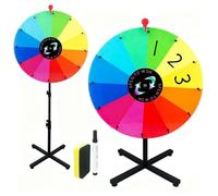 LRMBKM Roue de prix silencieuse de 61 cm avec support, réglable en hauteur de 81,3 à 165,1 cm, roue de la fortune portable avec salons, collectes de fonds et salle de classe (12 emplacements de
