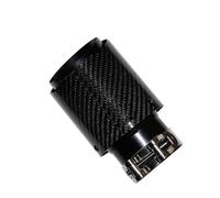 LRMDAKO Embout D'echappement Embout De Silencieux D'échappement en Fiber De Carbone Brillant Buse De Silencieux Universelle Droite en Acier Inoxydable Noir Accessoires Voiture(67mm-101mm)