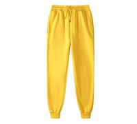 LRMQS Pantalon de jogging pour femme - Taille élastique - Avec poches - Décontracté - Actif - Entraînement - Course à pied, Jaune #14, Taille M