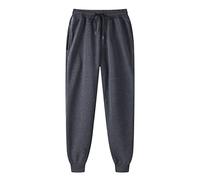 LRMQS Pantalon de jogging pour femme - Taille élastique - Avec poches - Décontracté - Actif - Entraînement - Course à pied, Gris foncé #3., Taille M