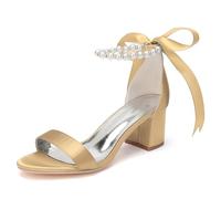 LRMYMHY Sandales De Mariage À Talons Carrés pour Femme