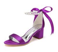 LRMYMHY Sandales De Mariage À Talons Carrés pour Femme