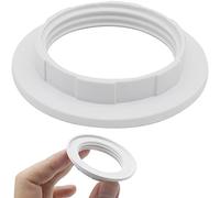 LRMYS Rondelle réductrice d'abat-jour E27 - Anneau en plastique résistant à la chaleur de 210 centigrades, adaptateur de raccord pour abat-jour torsadé, blanc