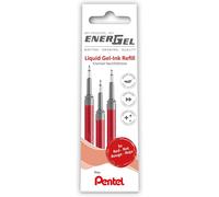 Lrn5-3b Lot De 3 Recharges Pour Stylos Energel 0,5 Balle = 0,25 Mm D'épaisseur De Trait Et Pointe D'aiguille Rouge