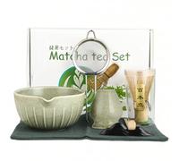 Lrocotanc Matcha kit - Service à thé Japonais 7 Pièces - Set Traditionnel Japonais de Matcha - Fouet Matcha