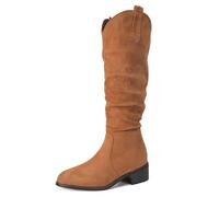 Lroey Reoly Femme Block Talons Moyen Botte Haute Jusqu'Au Genou avec Plateforme Bout Rond Slouch Cx876 Marrón Taille 44 EU