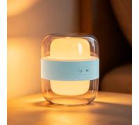 LROLTEF Lampe de Chevet Dimmable - 2000mAh 3000K 4000K 6500K Lampe de Table avec Changement de Couleur & Luminosité Réglables - Veilleuse pour Enfants Rechargeable pour Chambre à Coucher Salon | Bleu