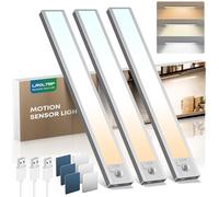LROLTEF LED Lampe Cuisine Meuble avec Detecteur de Mouvement Intérieure - 21cm 1500mAh 3000K 4000K 6500K 3 Température Dimmable & Rechargeable Lumières para Cuisine, Escalier, Chambre | 3 Piezas