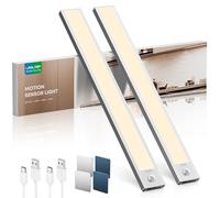 LROLTEF Reglette LED Lampe Cuisine sous Meuble avec Detecteur de Mouvement Interieur - 30CM 2200mAh Lumiere Placard sans Fil Rechargeable pour Dressing Escalier Armoire | 2 Pack
