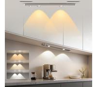 LROLTEF Reglette LED Lampe œil de chat avec Détecteur de Mouvement - 30cm 1100mAh 3000K 4000K 6500K Dimmable & Rechargeable USB Sans Fil LED Lamp para Placard Cuisine, Le Couloir, Chambre | 1 Piezas