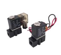 LRPLLWNT Électrovanne pneumatique 2 Voies 2P025-08/06, Petite électrovanne électrique 1/8" 1/4" BSP NPT AC DC, vanne en Plastique avec câble(1/4",100 Degree C_DC12V)