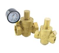 LRPLLWNT Valve de Maintien de réduction de Pression d'eau en Laiton, DN15 DN20 DN25, 1/2 "3/4" 1 ", soupape de décharge réglable avec jauge(3/4")