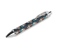 Lrtyuasq Dog Pirates Stylo à bille rétractable Pointe fine 0,5 Corps rond flexible pour un confort d'écriture