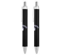 Lrtyuasq Flat Earth Society Stylo à bille rétractable amusant 0,5 mm Stylos de travail Cadeaux pour officier Unisexe