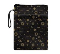 Lrtyuasq Housse de livre pour les amoureux avec fermeture éclair et dragonne pour Halloween, motif imprimé, pochette lavable pour adolescent, adulte, amoureux, Ciel étoilé noir., Taille unique, Bohème