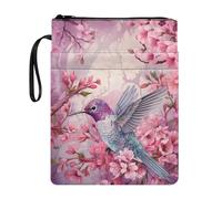 Lrtyuasq Housse de protection rigide avec fermeture éclair pour livre de poche Motif koala, Colibri fleur de prunier, Taille unique, Bohème