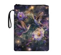 Lrtyuasq Housse de protection rigide avec fermeture éclair pour livre de poche Motif koala, Colibri floral., Taille unique, Bohème